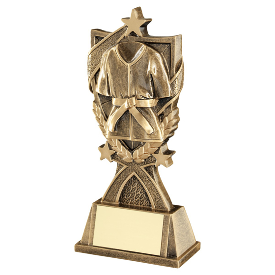 Picture of Brz/gold Martial Arts '3 Star Wreath' Series With Plate - 6.5in