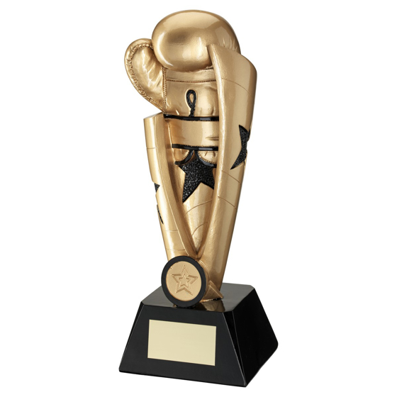 Picture of Gold/black Boxing Star Column With Plate (1in Centre) - 10in