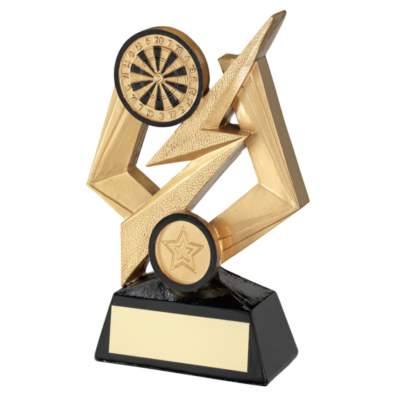 Picture of Gold/black Dartboard On Bolt Pentagon With Plate (1in Centre) - 6in