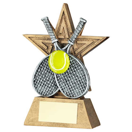 Picture of Brz/pew/yellow Tennis Star Line Series With Plate - 5in