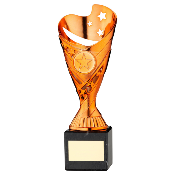 Picture of Copper Plastic 'sabre' Cup On Black Marble Assembled Trophy (1" Cen) - 7.25in