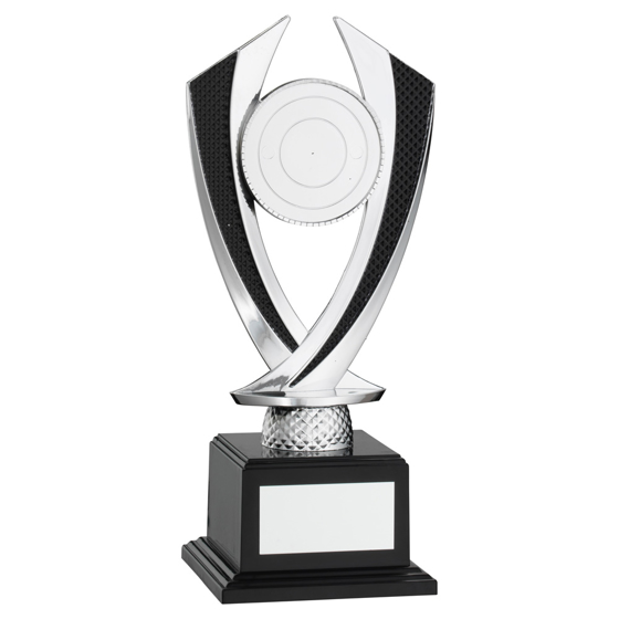 Picture of Silver/black  'diamond' Holder On Base (2in Centre) - 8.25in