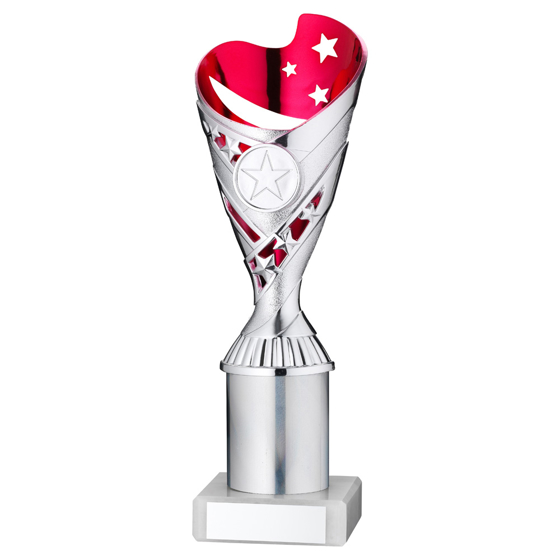 Picture of Silver/pink Plastic 'sabre' Cup Assembled On Marble (1in Cen) - 8in