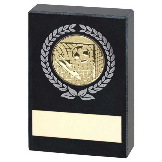 Picture of Black Marble With Silver/gold Wreath, Football Insert And Plate - 2.5x1.75in
