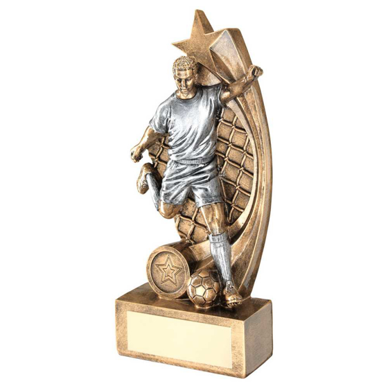 Picture of Brz/pew Male Football Figure On Star Net Backing With Plate (1in Centre) - 10.5"