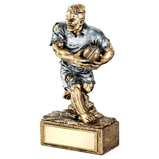 Picture of Brz/pew Rugby 'beasts' Figure With Plate - 6.75in