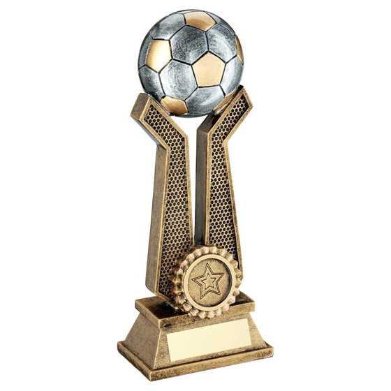 Picture of Brz/pew/gold Football On Twin Prongs With Plate (1in Centre) - 10in