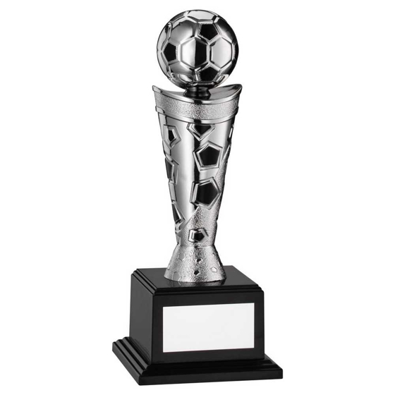 Picture of Silver/black Plastic Football Figure On Base - 7.5in