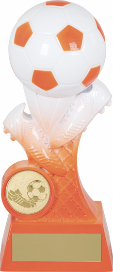 Picture of Nova Evolution Football Trophy Orange and White 8" (205mm)